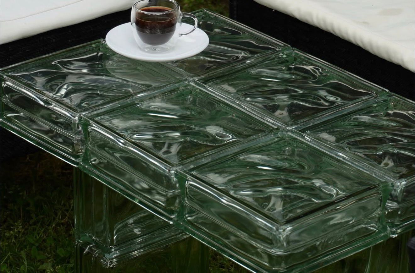 Glass block table
