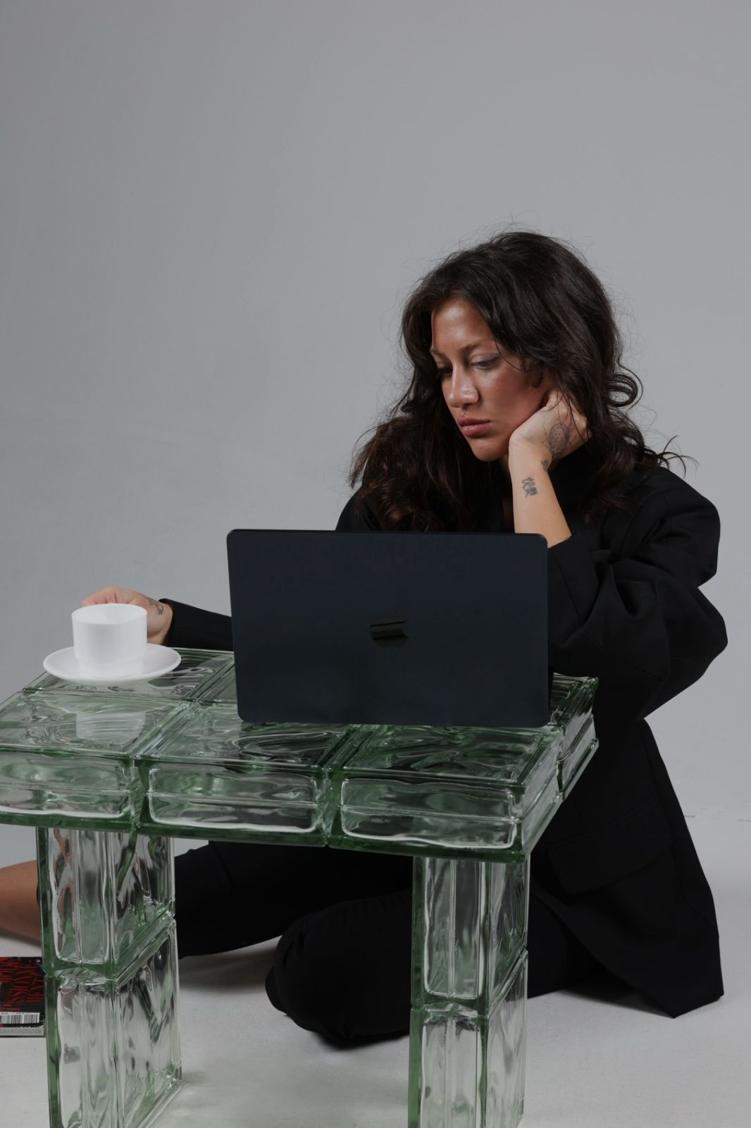 Glass block table