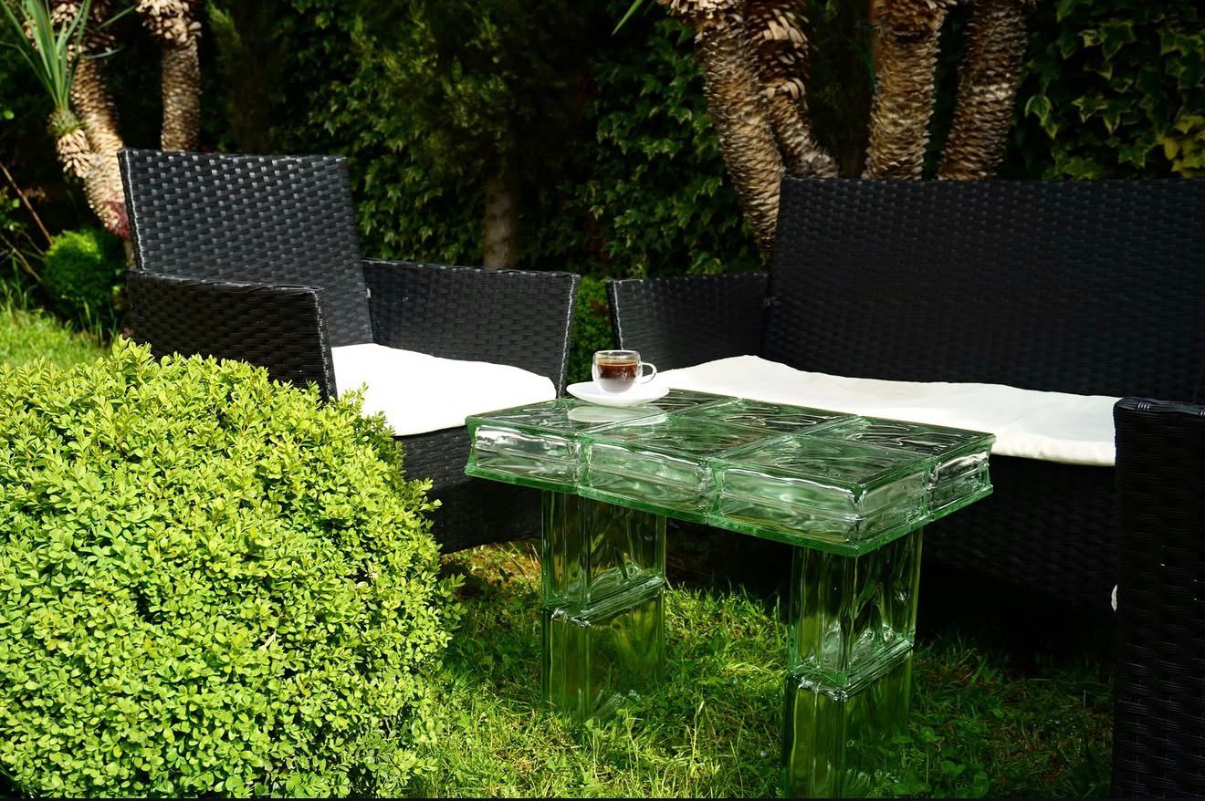 Glass block chair