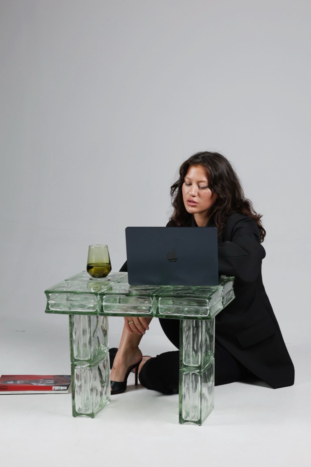 Glass block table
